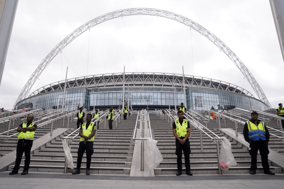 Security was also highly visible at all entrances to the stadium