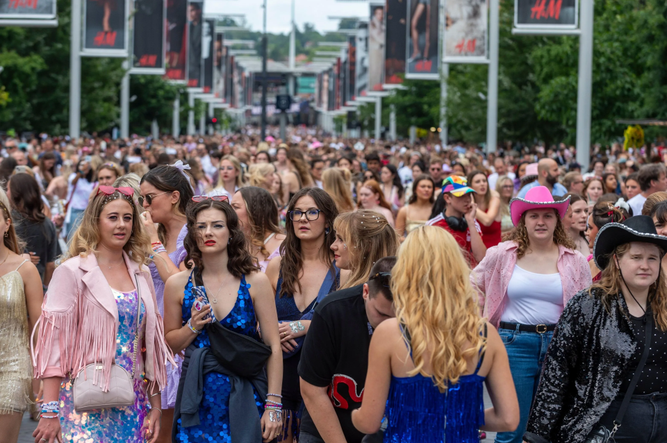 Crowds of Swifties had been queuing for many hours before the concert gates opened