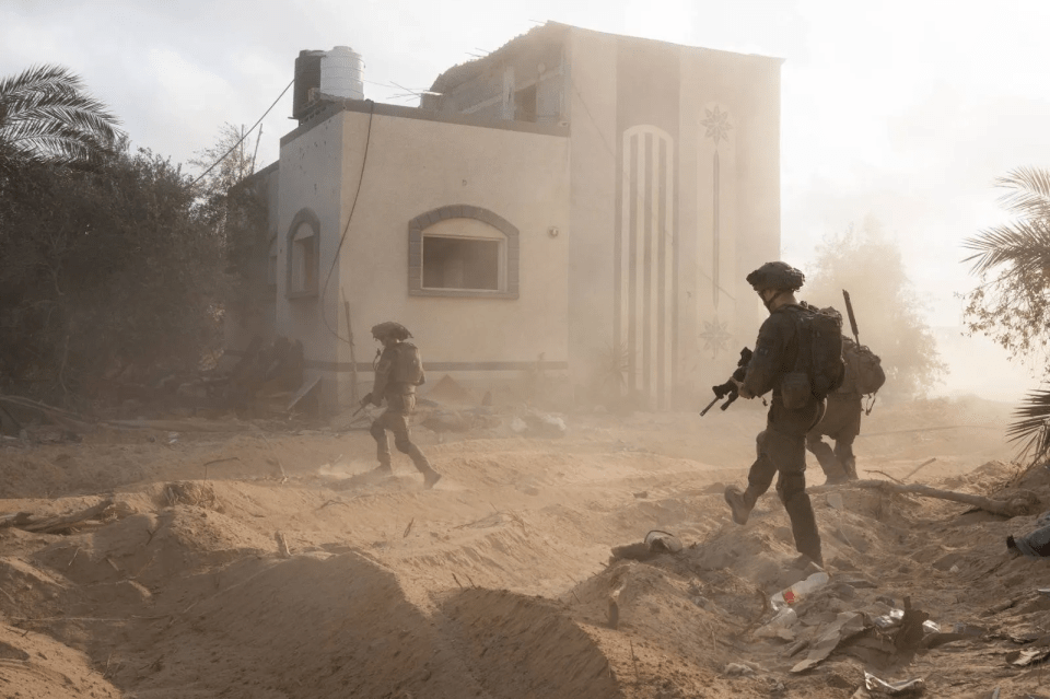 IDF troops conducting a military operation in Gaza Strip