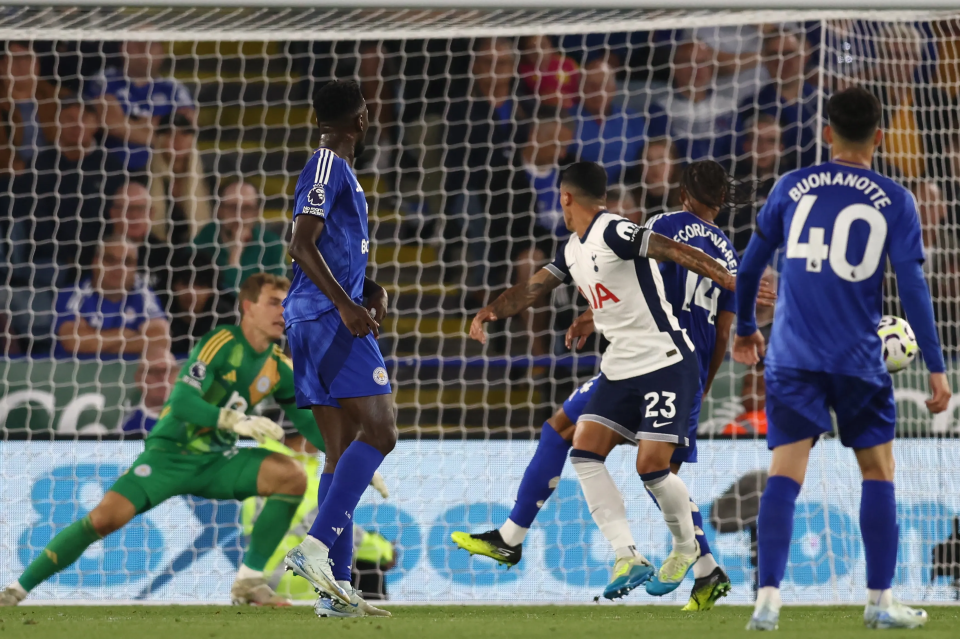 Porro opened the scoring in a dominant first-half for Spurs Credit: AFP