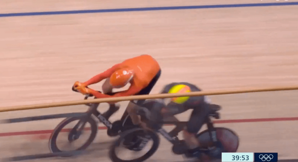 Jan-Willem van Schip collided with Oliver Wood and sent him flying