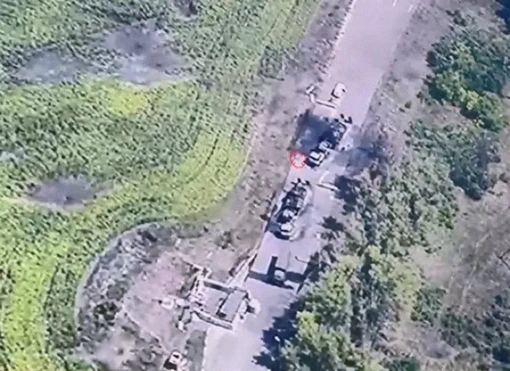 Russian drone footage showed Ukrainian troops and tanks inside the country