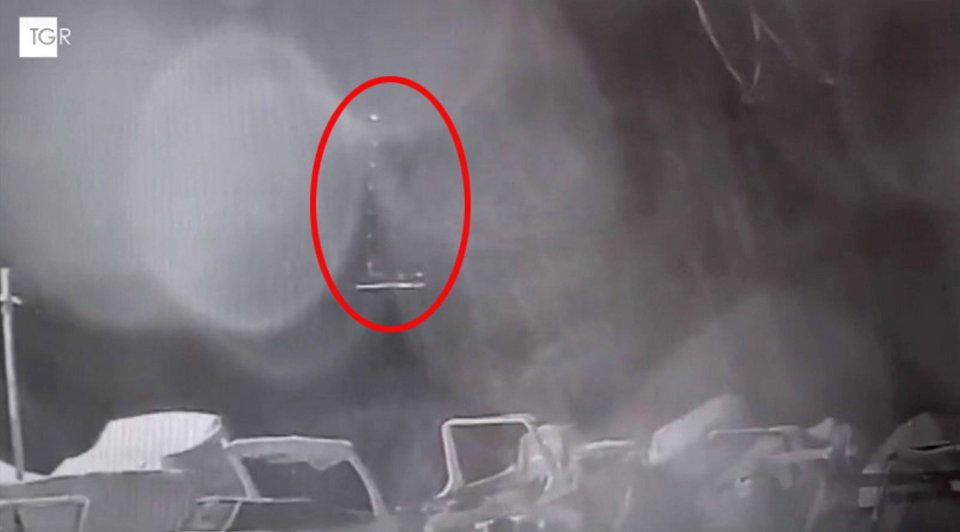 The mast of the yacht captured in footage before it vanished from sight