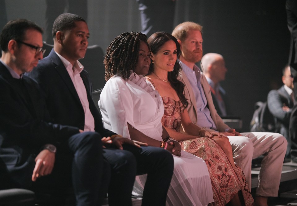 Harry and Meghan pictured with the Vice President