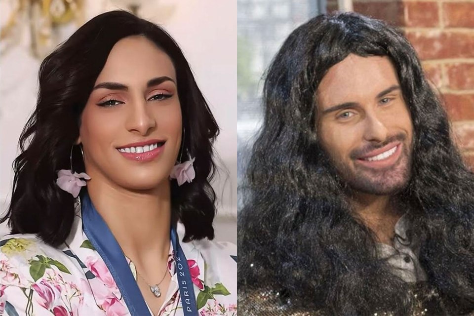 Algerian boxer Imane Khelif looks like Rylan Clark in a wig