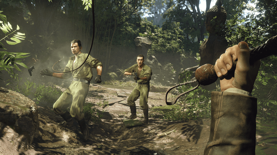 a man is holding a rope in a video game