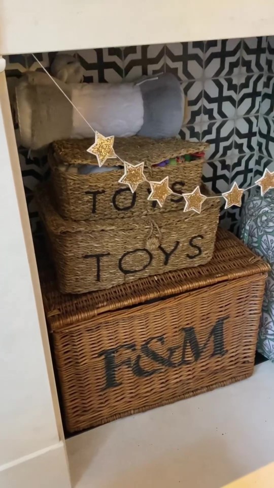 The mum-to-be has already packed the nursery full of toys for the tot