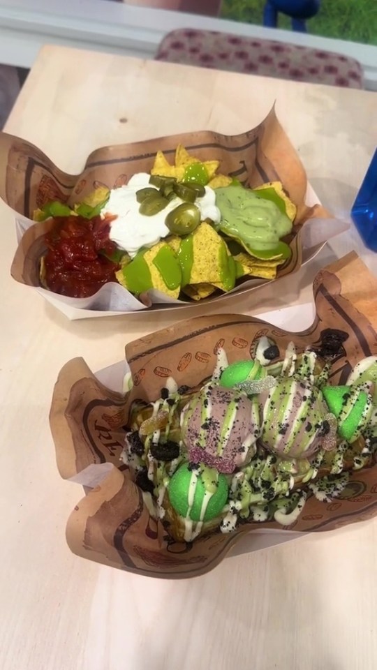 You can tuck into themed food, including 'Swampchos' tortilla chips and 'Ohh, Mexican Food' tacos