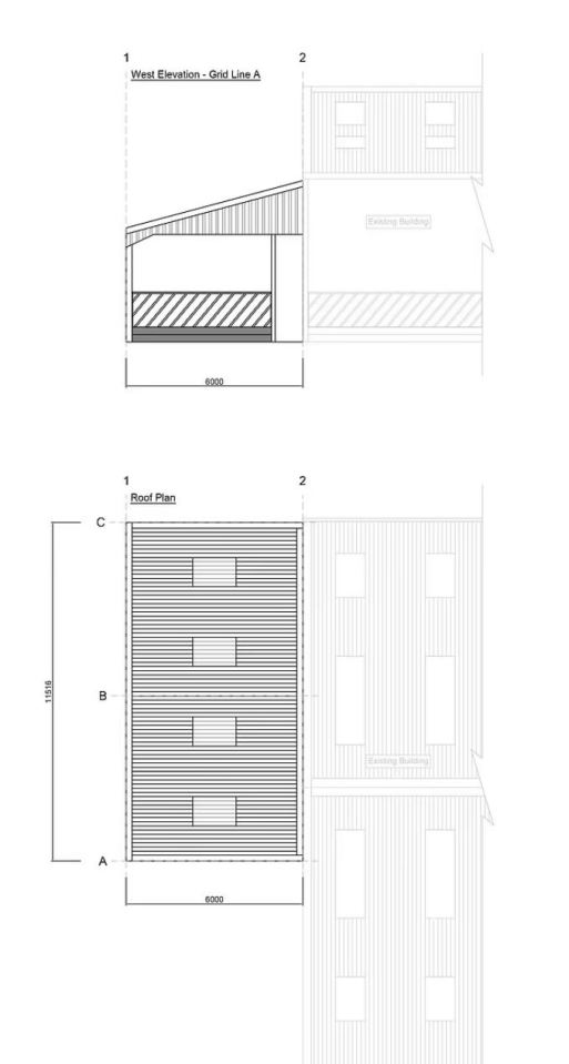 Drawings of the new bull pen building