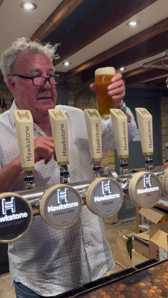 Jeremy Clarkson served drinks himself during the final match of the Euros