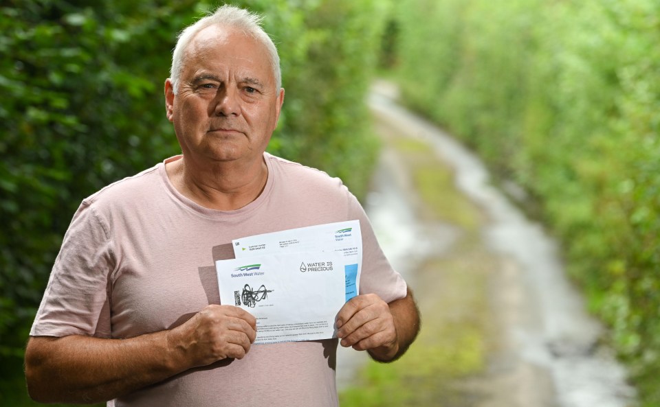 John with South West Water leaflets encouraging residents to save water