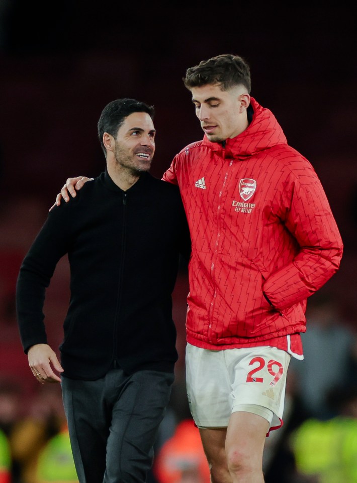 Arsenal boss Arteta hinted he was going to use Havertz in midfield