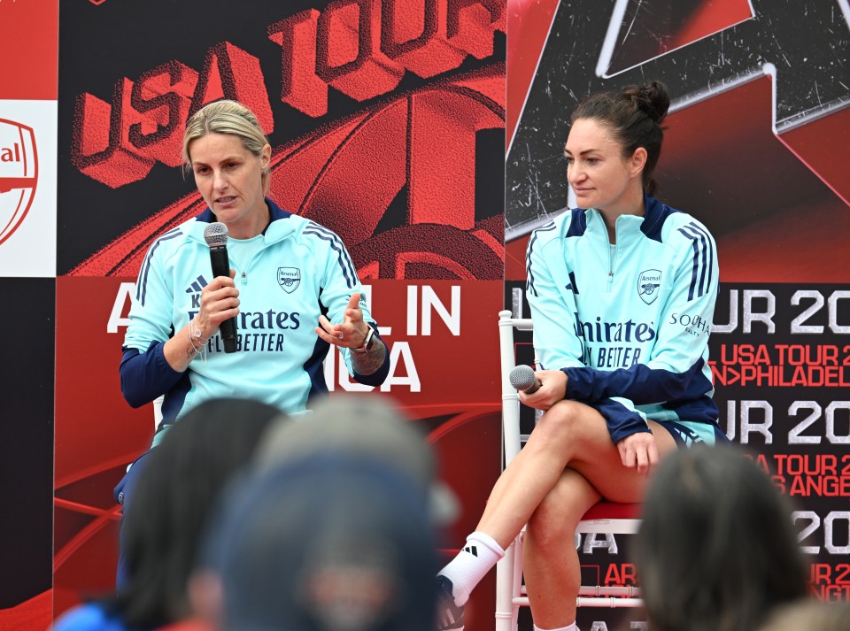 Kelly Smith (pictured alongside Jodie Taylor) hopes Arsenal's younger players can continue to make their mark