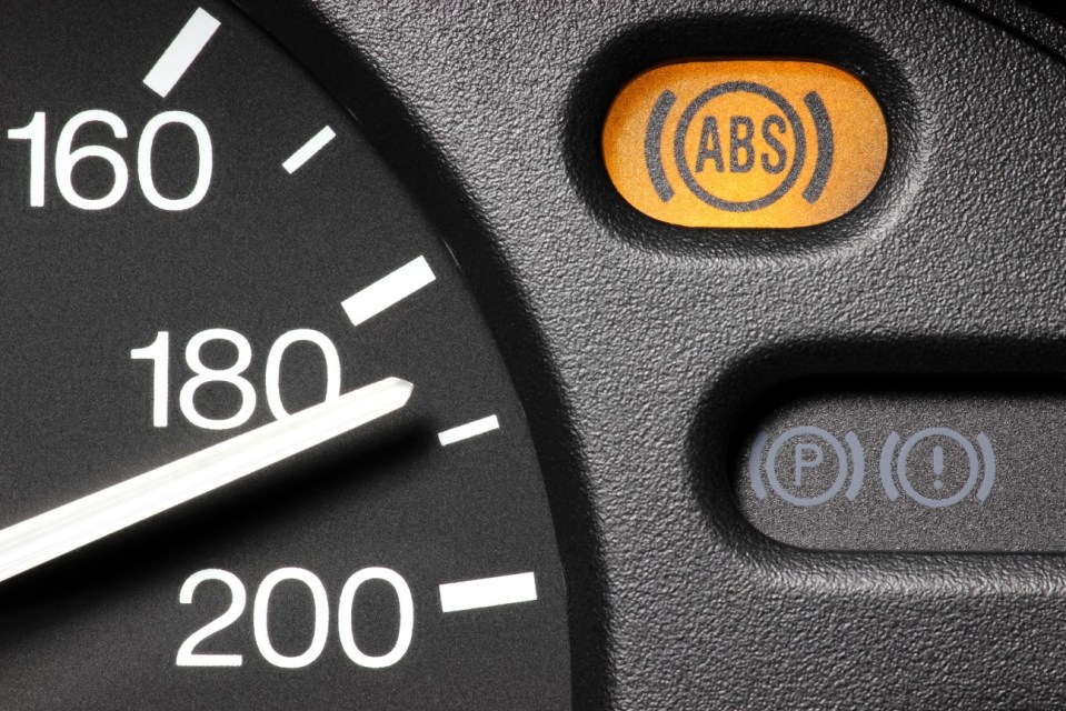 ABS warning light in car dashboard