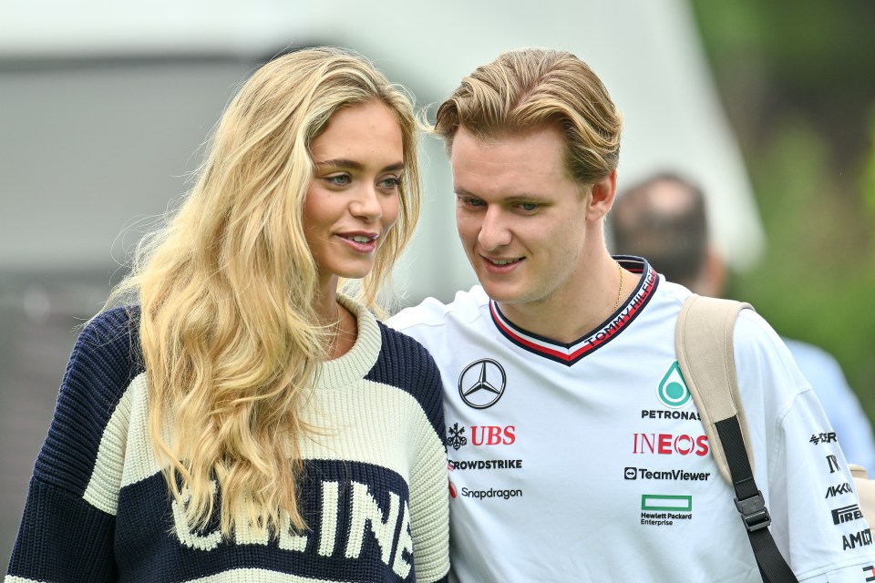 Mick and his partner Laila Hasonovic during the Spanish Grand Prix in June.