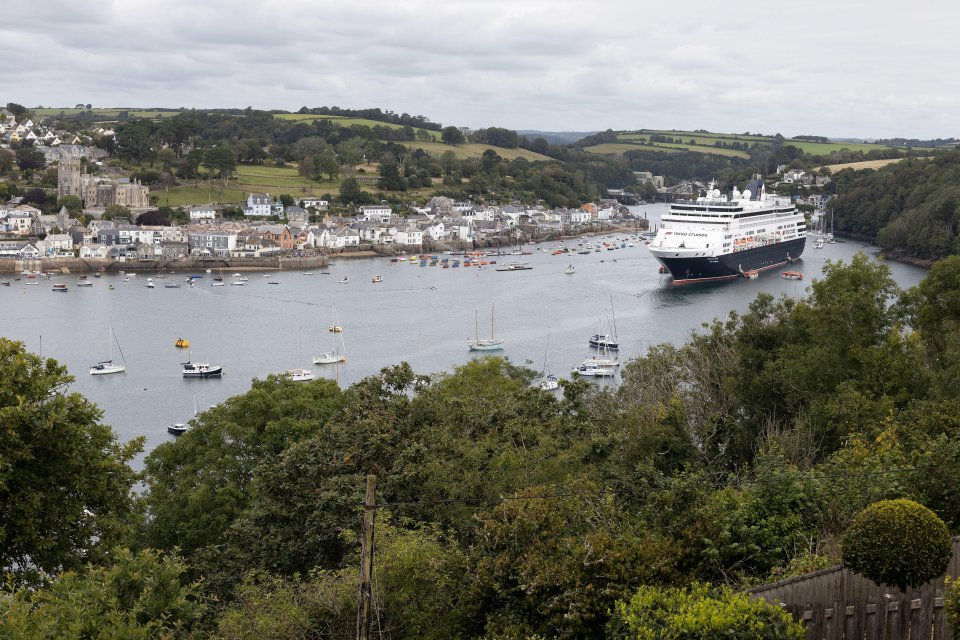 Yachts and tourist ferries looked tiny as the monster ship squeezed into place