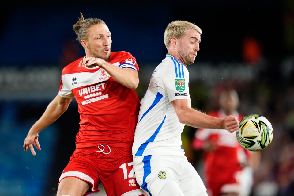 Middlesbrough’s Luke Ayling (left) enjoyed a dream first return to Elland Road