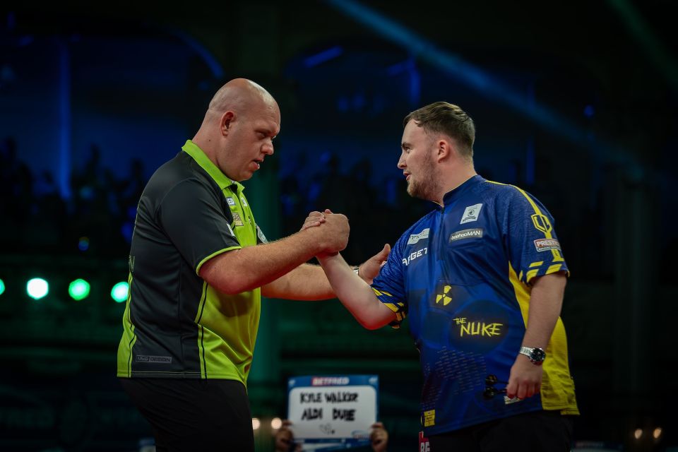 Luke Littler slumped out to Michael van Gerwen after having a foot op