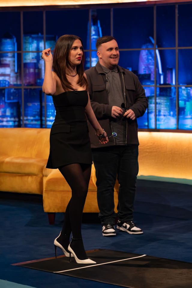 Littler taught British actress Millie Bobby Brown how to throw a dart on The Jonathan Ross Show