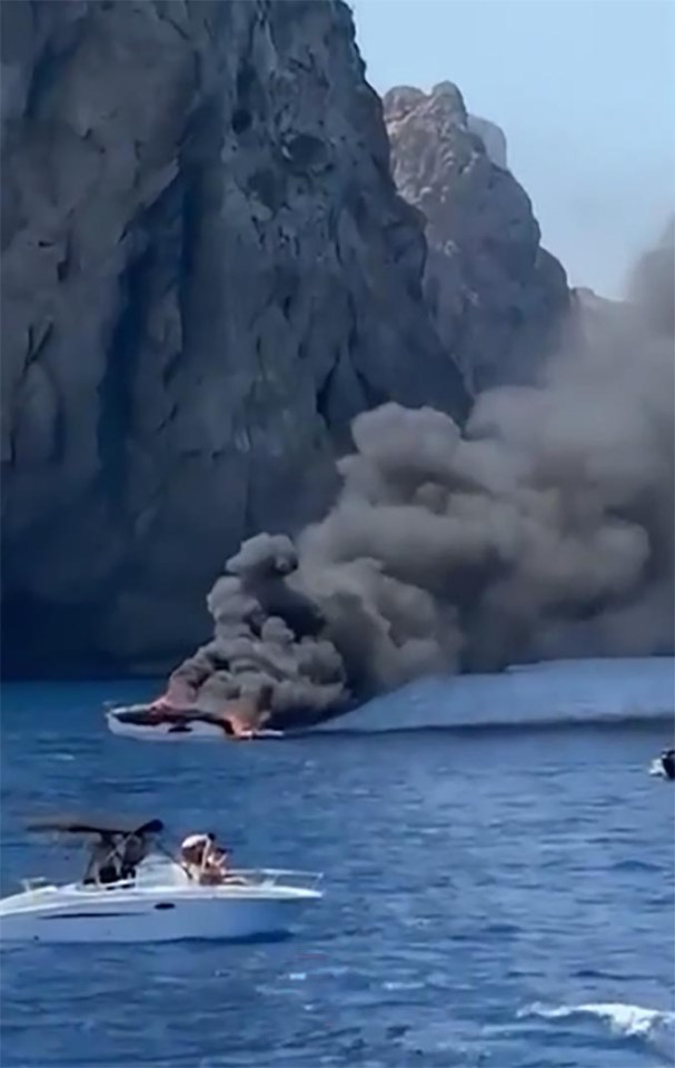 Smoke was seen billowing from the boat