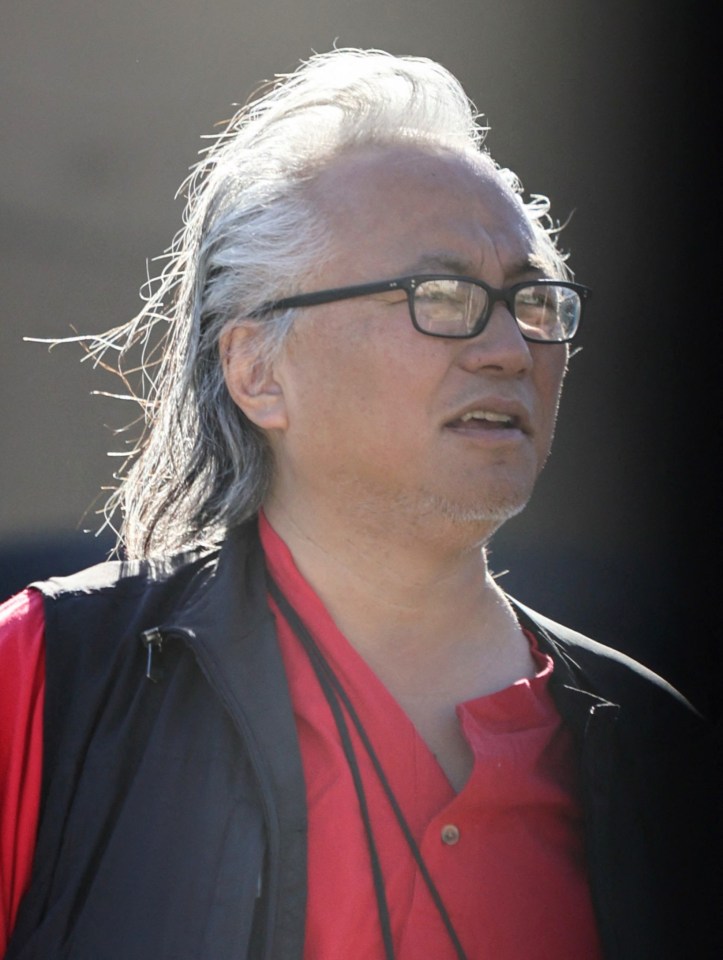 a man wearing glasses and a red shirt