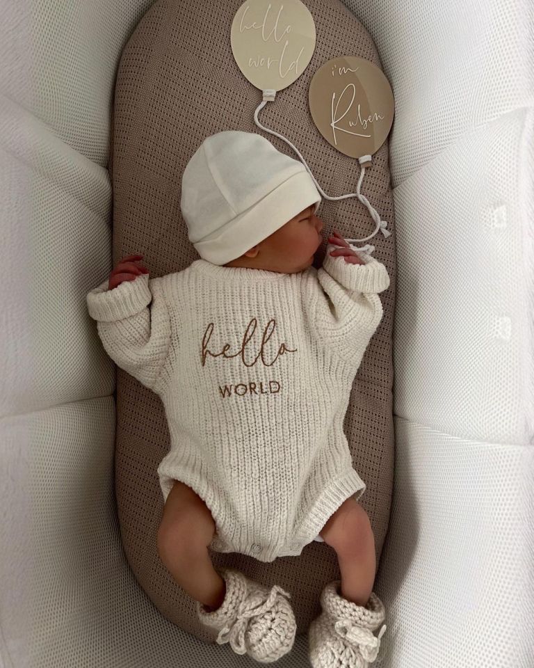 Baby Ruben’s arrival was revealed online by his parents Keira and Josh