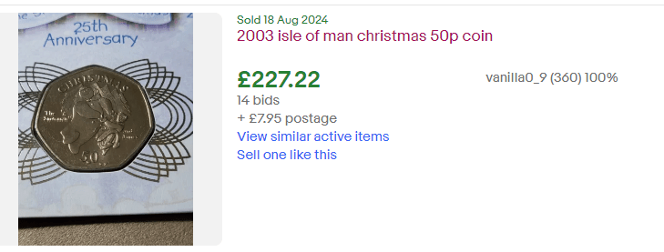 One coin sold for well over £200 on eBay earlier this month