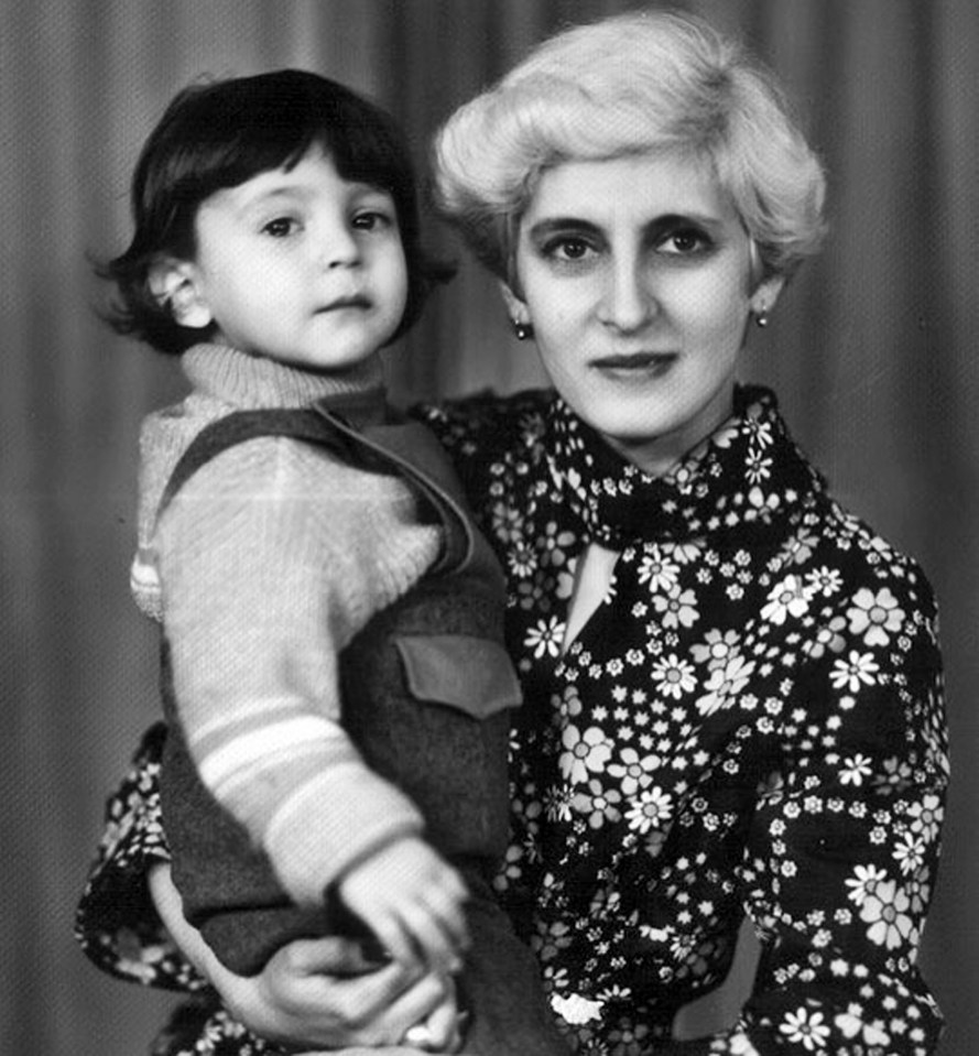 A young Zelensky with his mother