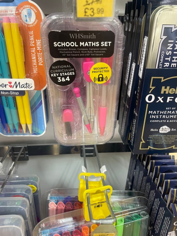 LOCK & KEY Now kids back to school supplies are being slapped with anti-theft security tags at WHSmith in shoplifting crackdown SUN EXCLUSIVE