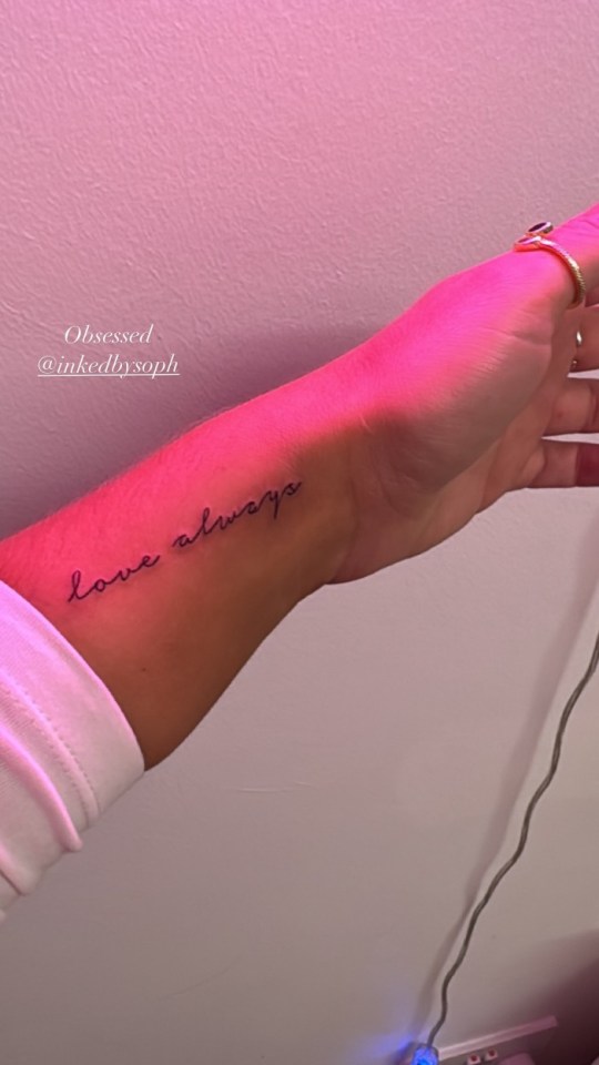 Love Island's Samantha Kenny new tattoo