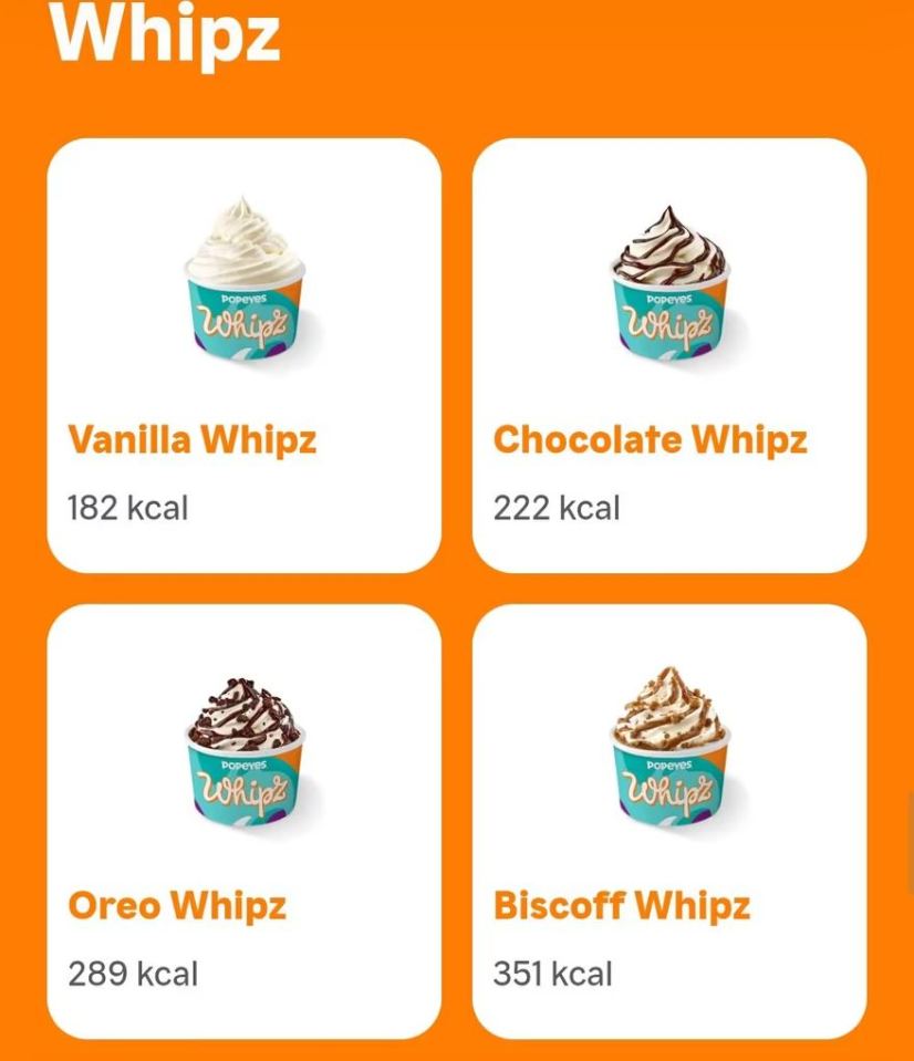 four different flavors of whipz including vanilla chocolate and biscoff