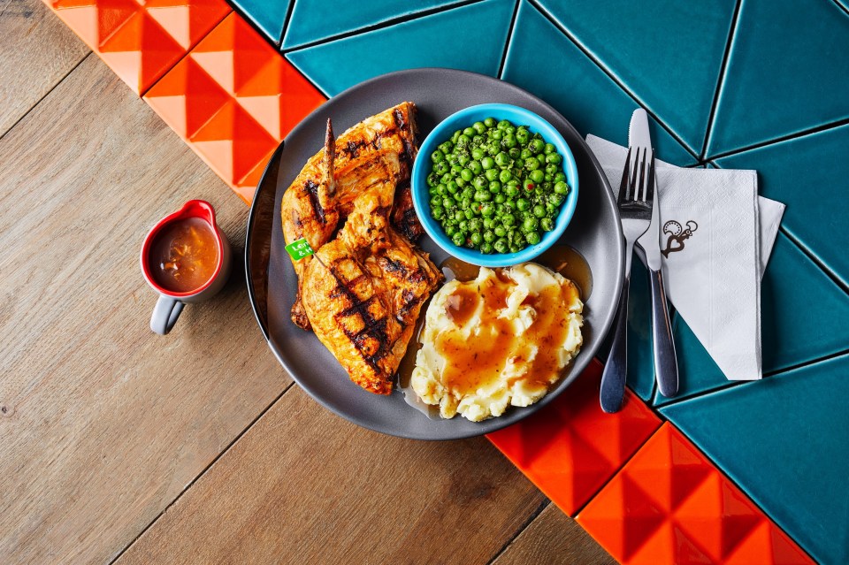 a plate of food with mashed potatoes peas and gravy