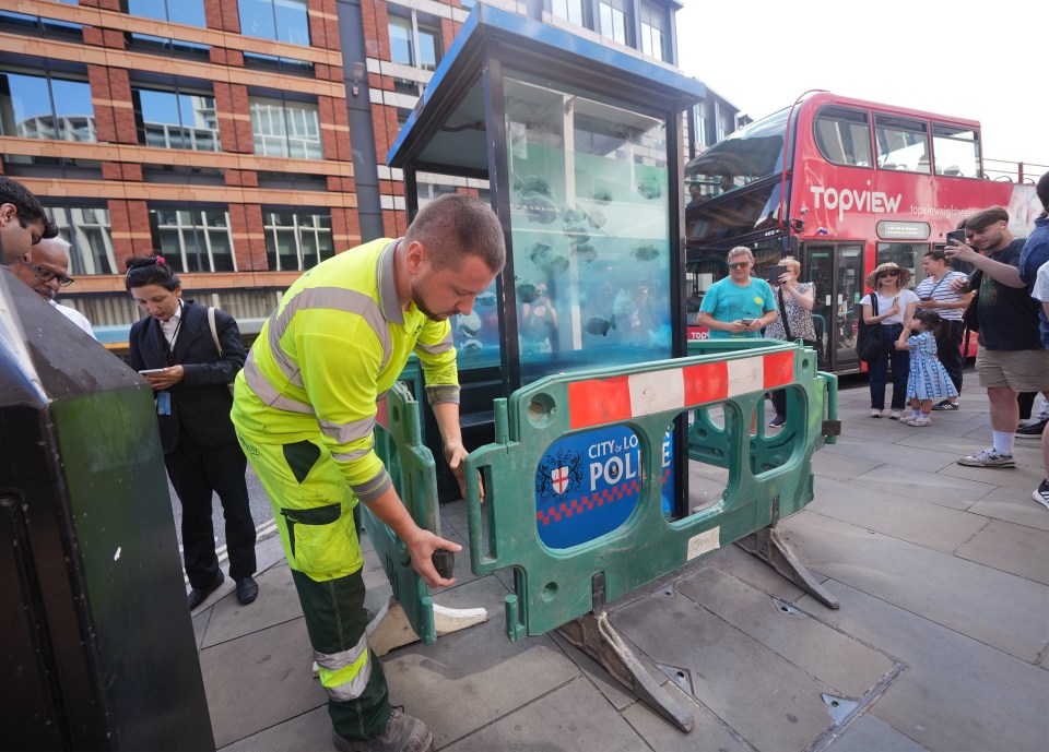 The work has been cordoned off by contractors