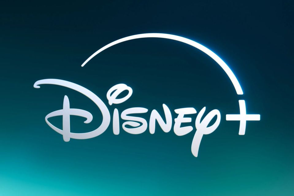 a disney logo with a blue background