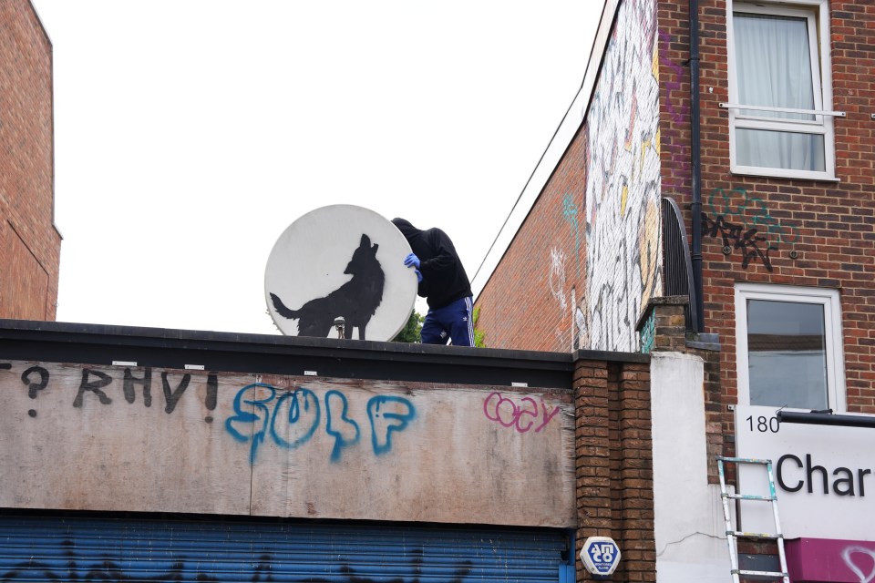 The wolf artwork was removed from a rooftop in Peckham