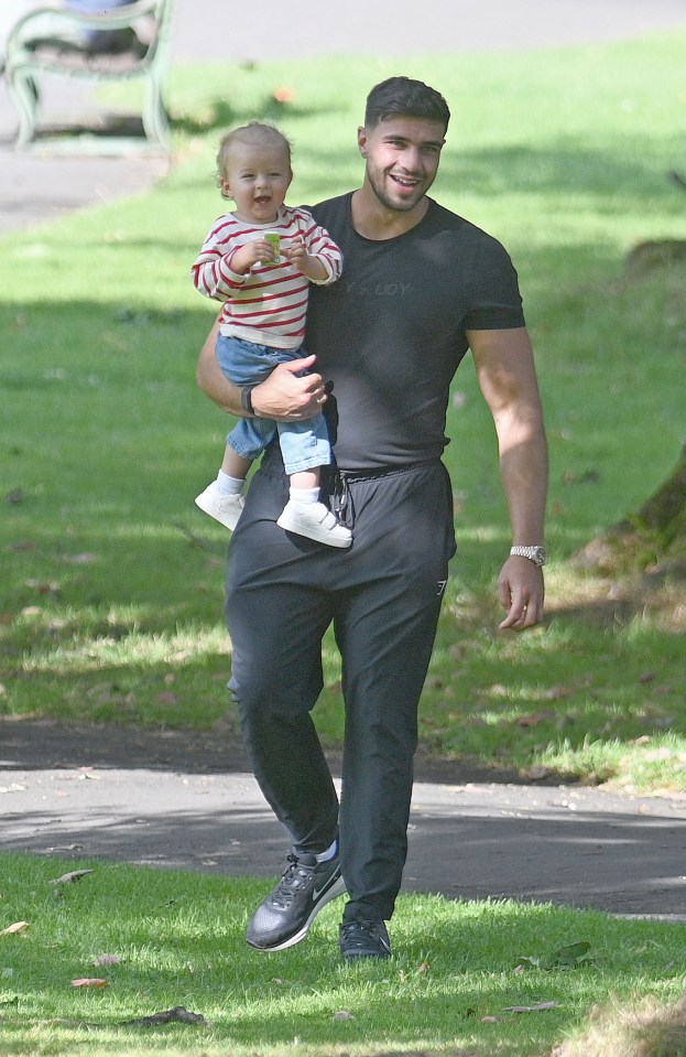 Tommy Fury has been spotted at the park with his daughter Bambi