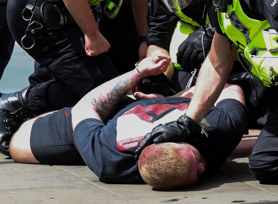 Two men were arrested in Manchester under public order offences