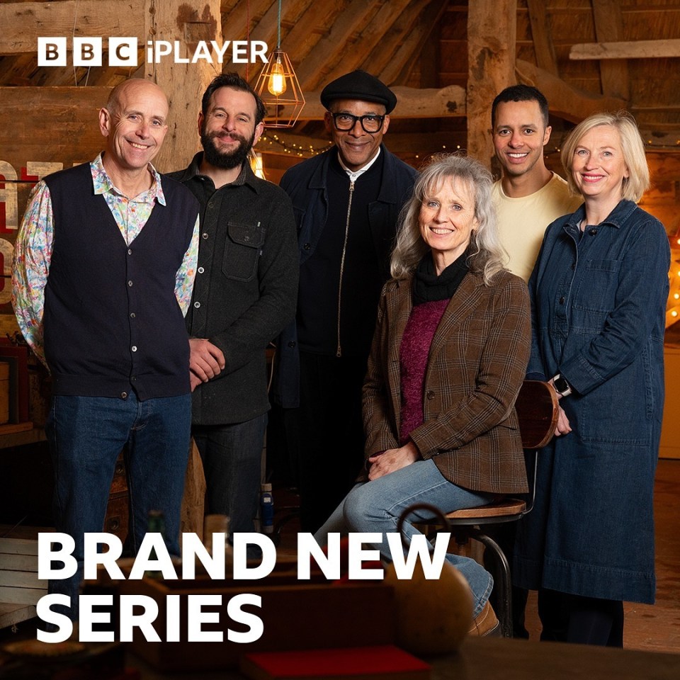 a group of people standing next to each other with the words brand new series below them