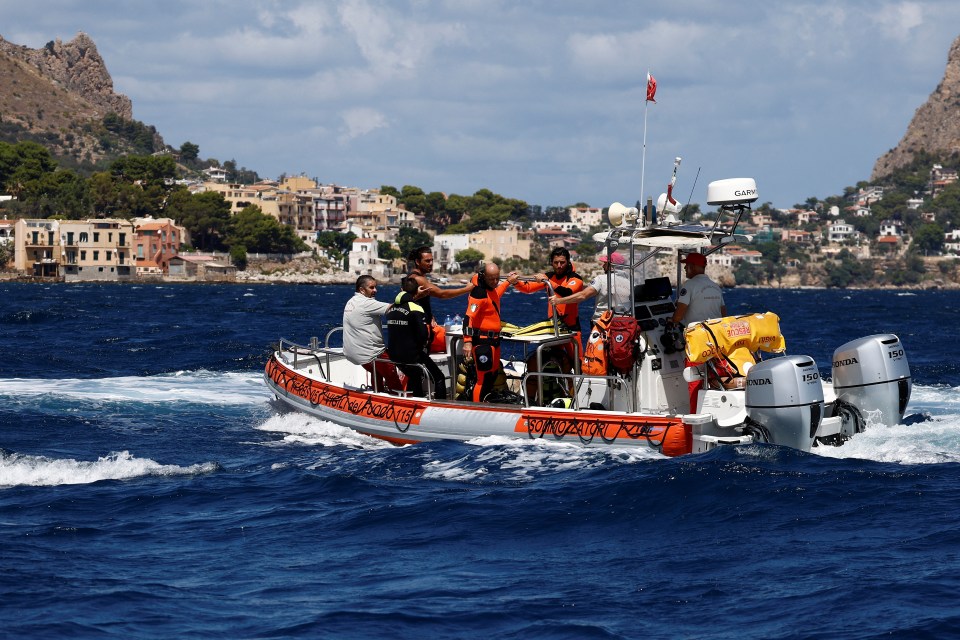 Rescue personnel work in the area