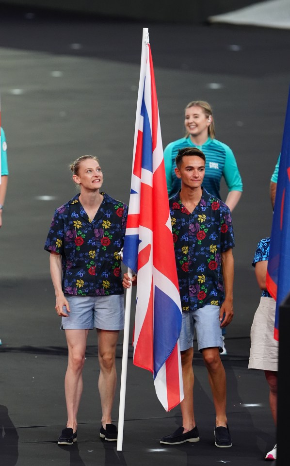 Alex Yee and Bryony Page were Team GB's flag bearers for the closing ceremony