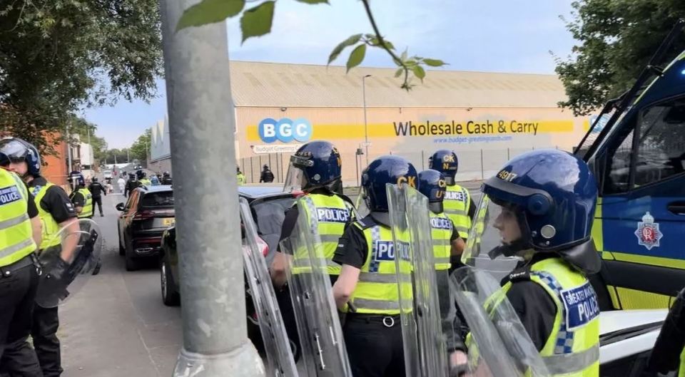 The riot erupted at a Holiday Inn in Manchester