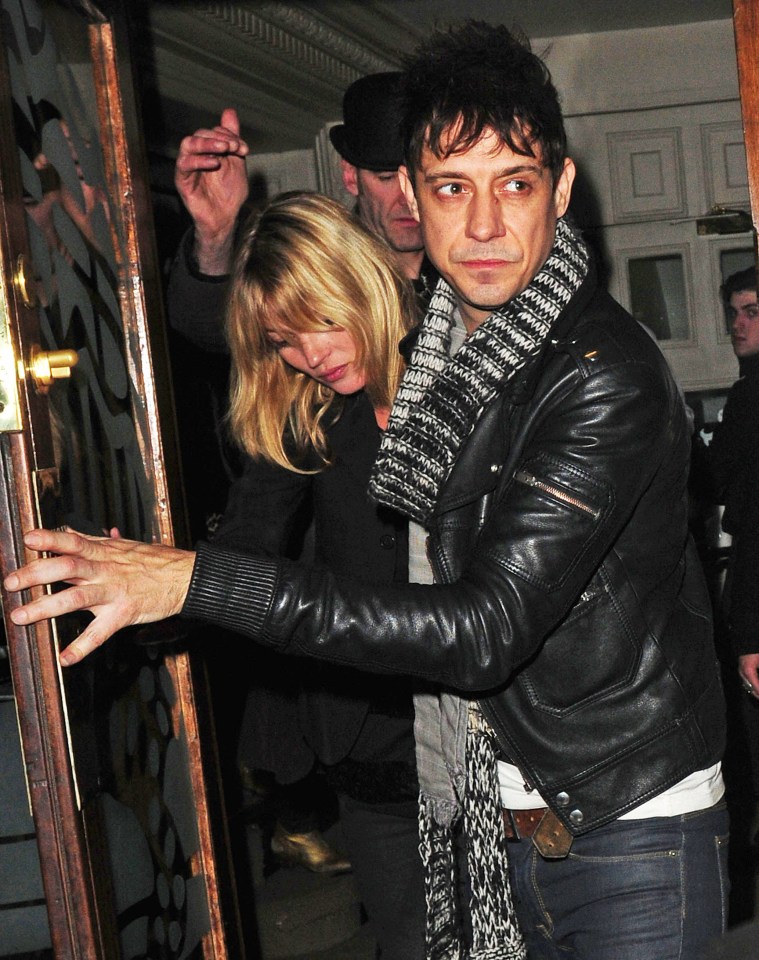 Kate Moss and Jamie Hince at The Groucho Club in 2008