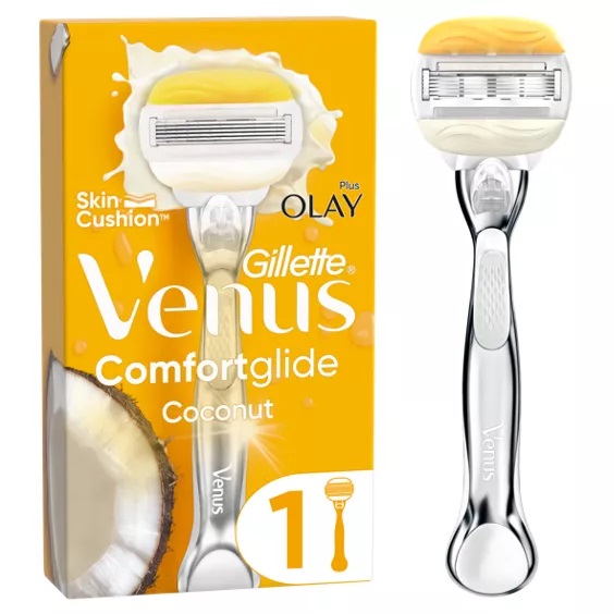 a gillette venus comfortglide coconut razor in a box