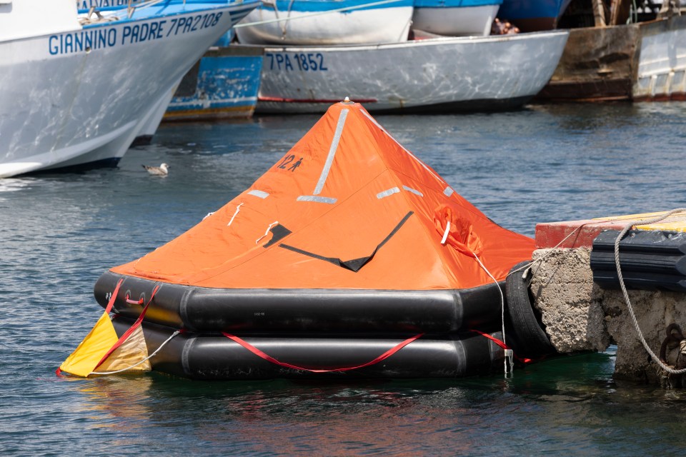 Survivors made their way to shore in a life raft