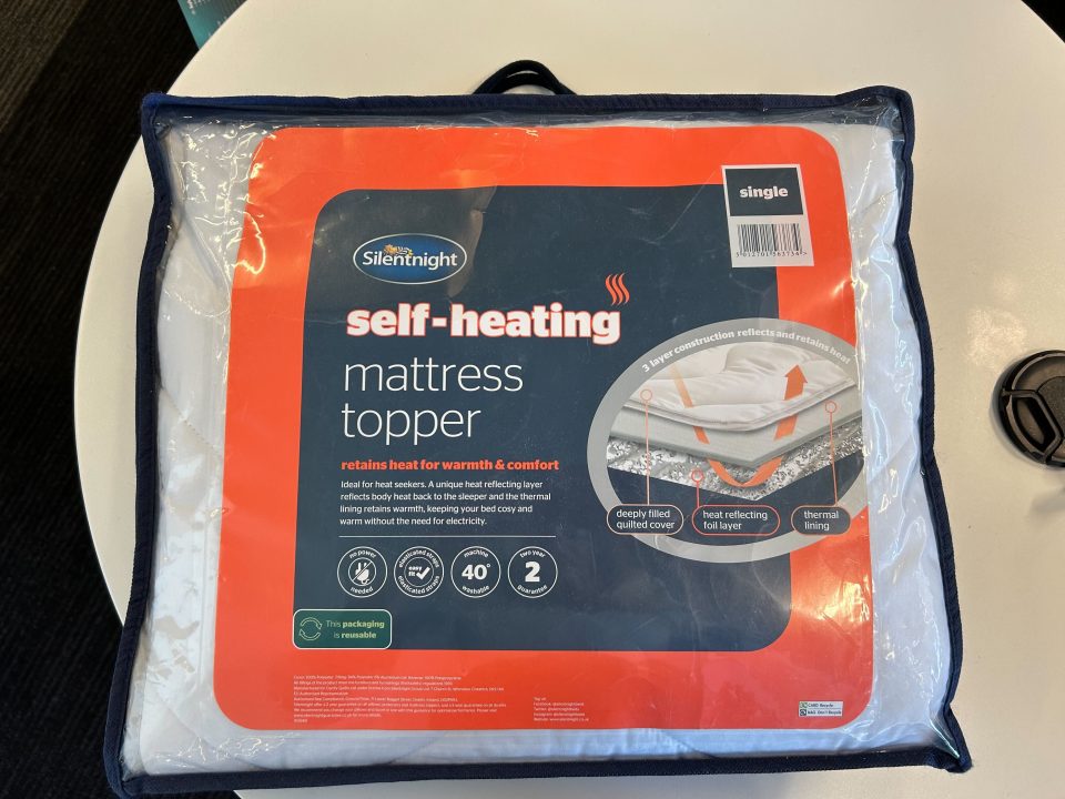 A Silentnight self-heating mattress topper costs £35 in Argos