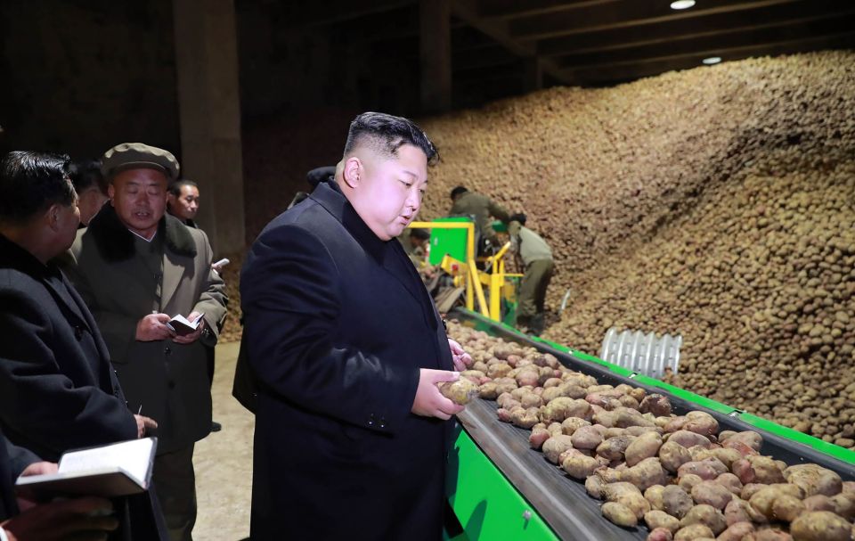 Kim visited a potato factory