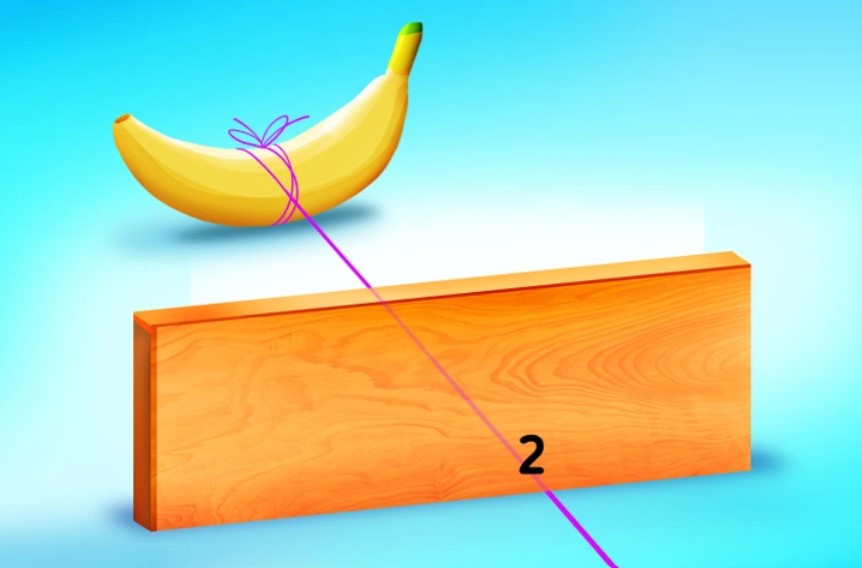 The second string was attached to the banana