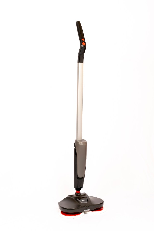 The looper electric spray mop comes with a stand to protect the pads and the floor