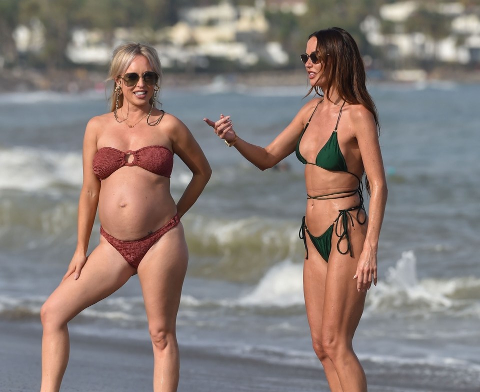 The soap star was joined by Jorgie Porter on holiday