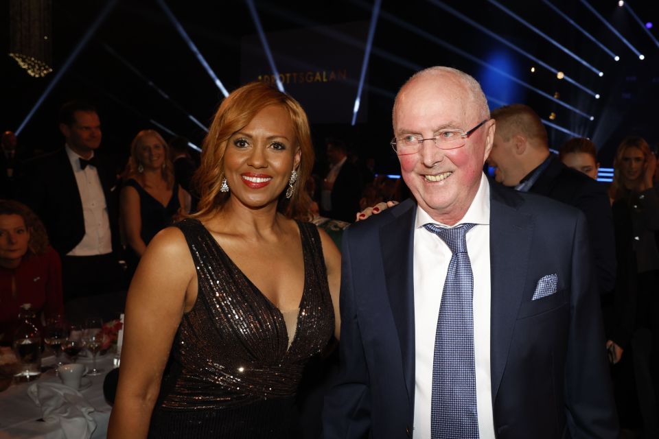 The Swedish football manager with partner Yaniseth Alcides during the Sports Gala 2024